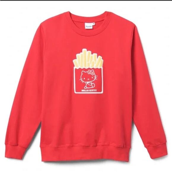 Sanrio Red Hello Kitty French Fry Sweatshirt sz L - Picture 1 of 7